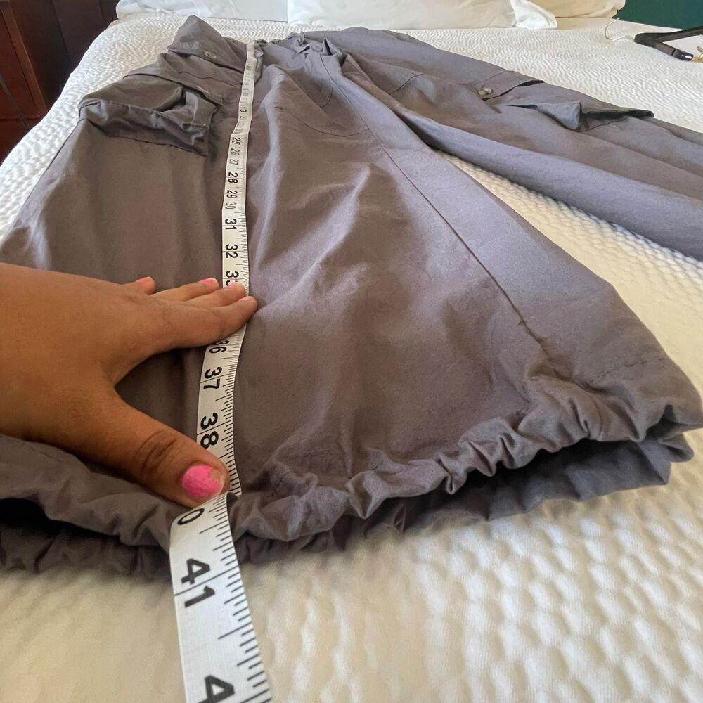 Project/Rebel Women's Cargo Pants Gray Relaxed Drawstring Hem Trousers Size L - Picture 10 of 10